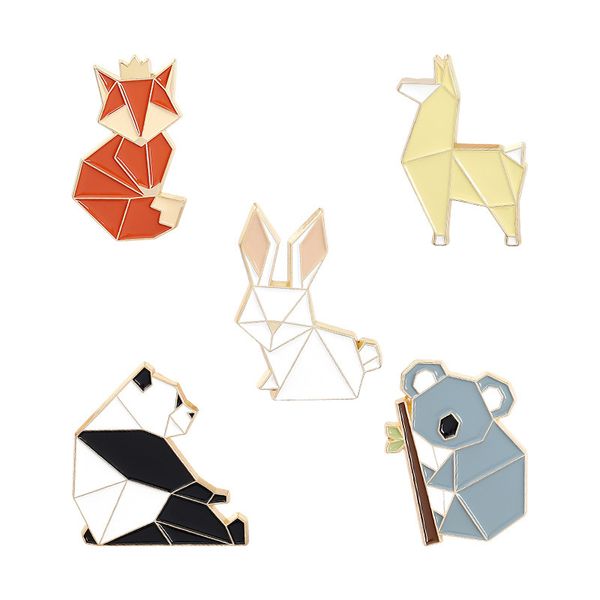 Cute Mouse Panda Esmalte Broches Pin para Hombres Mujeres Lovely Rabbit Fox Alloy Cowboy Collar Lapel Pins Badge Promoción Joyería Regalo al por mayor