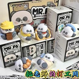 Leuke Mr.Pa Working Week Series Blind Box Toost Guess Bag Anime Figuur Mystery Doll Desktop Ornamens Childrens Birthday Gift 240426