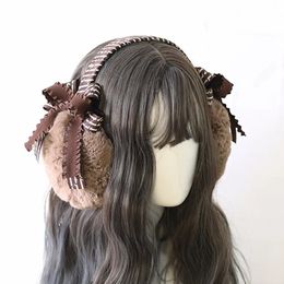 Mouffs mignons en peluche chauffantes oreillettes kawaii filles féminins lolita chauffante couvre d'oreille de bouff