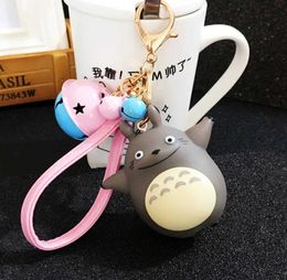 Schattig My Neighbor Totoro Chinchillidae sleutelhanger hanger voor tas charme portemonnee accessoire Miyazaki Hayao Comic Fans lederen sleutelhanger4239452