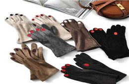 Vernis à ongles mignon broderie cachemire gants femmes laine velours épais écran tactile gants femme hiver chaud conduite gants H100 2113571696