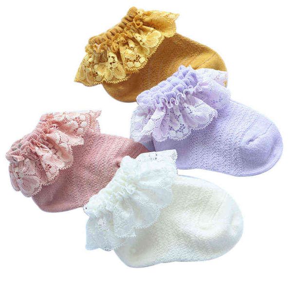 Mignon nouveau bébé fille enfant chaussettes froufrous dentelle cheville été chaussette princesse en gros L220716