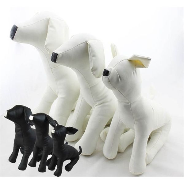 Lindos nuevos modelos de torsos para mascotas Modelos de cuero de PVC Maniquíes para perros Soporte para ropa para mascotas S M L DMLS-001D LJ201125250y