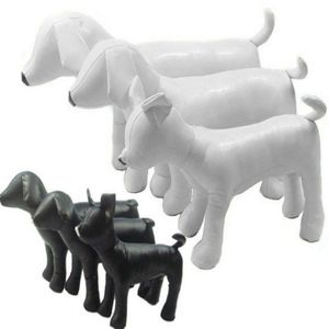 Mignon nouveau PVC cuir chien torses chiens modèles chien Mannequins en cuir Mannequin noir blanc position debout modèles chiens jouet pour animaux de compagnie 1set209I