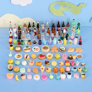 Cute New1: 12 Miniature Dollhouse Supermarket Food Snacks Mini Cake Wine Drink voor Blyth S BJD Doll Kitchen Accessories