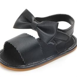 Lindas sandalias de princesa con lazo para niñas recién nacidas, sandalias de verano para niños pequeños, zapatos de goma antideslizantes de PU, talla 0-18M s93