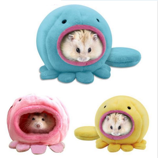 Mignon poulpe conception chaud peluche hiver Hamster souris maison Cage suspendu lit hamac avec tapis de lit usine Suppy en vente en gros