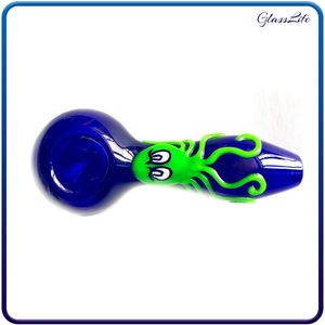 Mini Pipe à fumer en verre poulpe mignon, narguilé brille dans la nuit, cuillère, tuyau lumineux, accessoire Bong, cadeau