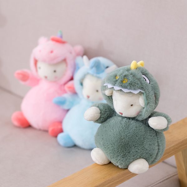 Célébrité en ligne mignonne avec le même pendentif d'agneau changeant de forme pour les enfants mignon animal poupée travestissement dinosaure peluche jouet