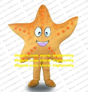 Costume de mascotte d'étoiles orange mignonne Mastre Mastret Stelleroid Asteroidia Starfish avec des taches orange