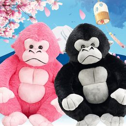 Schattige orang -oetan gevulde anime figuur pop roze zwarte spier orangutan plushie pop donzige haardieren knuffel kussen kussen kinderen cadeaus 131