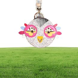 Mignon Owl Chicken Crystal dessin animé Anime Coin Purse Keychain Pendant Pu Leather Portefeuille Chaîne pour femmes Charm1903771