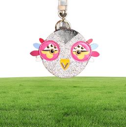 Mignon Owl Chicken Crystal dessin animé Anime Coin Purse Keychain Pendant PU Le cuir portefeuille Chaîne pour femmes Bags Charm7711131