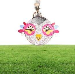 Mignon Owl Chicken Crystal dessin animé Anime Coin Purse Keychain Pendant Pu Leather Portefeuille Chaîne pour femmes Bags Charm2369236