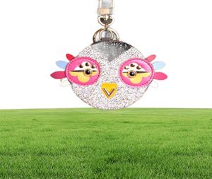 Schattige uil kip kristal cartoon anime munt portemonnee sleutelhanger hanger pu lederen portemonnee sleutelhanger voor vrouwen tas charm1266471