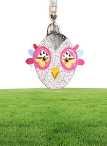 Mignon Owl Chicken Crystal dessin animé Anime Coin Purse Keychain Pendant Pu Leather Portefeuille Chaîne pour femmes Charm2797035