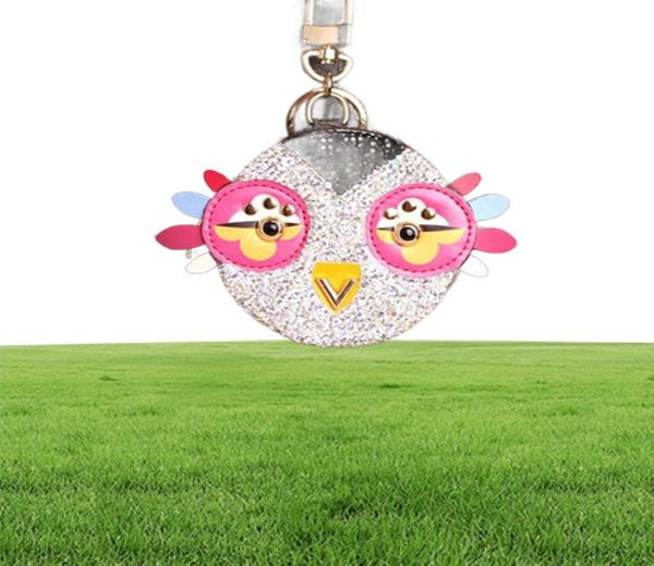 Mignon Owl Chicken Crystal dessin animé Anime Coin Purse Keychain Pendant Pu Leather portefeuille Chain de clés pour les femmes Charm4873745