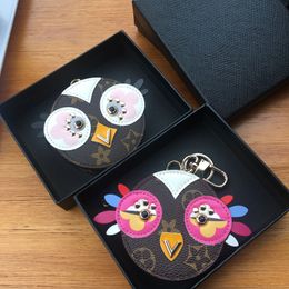 Houvoirs de chouette mignon Designer Animal fourrure poussin car clés de la chaîne de cartes en cuir cartes de monnaie clés porte-piste de poche zipper sac de poche sans boîtes