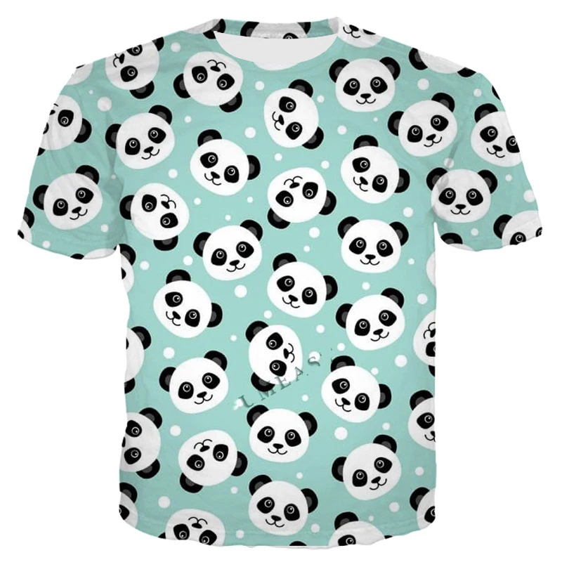 Süßer Panda 3D-Druck T-Shirt Mann Sommer O-Neck Kurzarm übergroß