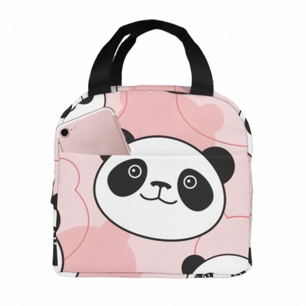 sac à lunch pour visage de panda mignon sac pour adulte sac à lunch réutilisable craiseur pour femmes hommes de bureau d'école 59cl #