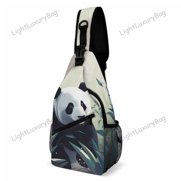 Mignon Panda Sacs d'épaule géométrique Paper Art Workout Sag de poitrine Men de mode Men de la mode Bicycle Sac personnalisée Téléphone décontracté Petit sacs Boy Sac de voyage 230726