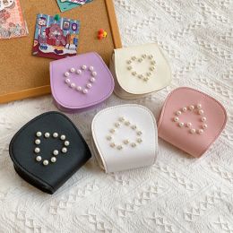 Simpatiche borse a tracolla per bambina con perle per bambina Borsa a tracolla piccola per bambini con cuore adorabile Accessori principessa Borse portamonete