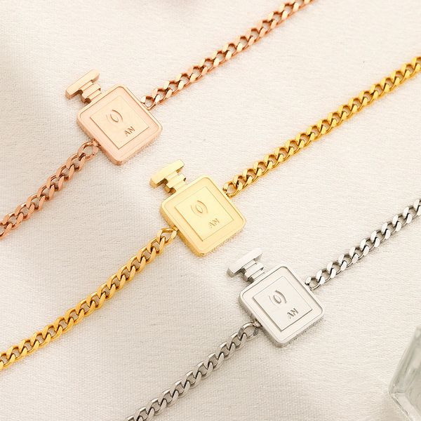 Mignon parfum bouteille pendentif collier femmes spécial lettre chaîne colliers pour cadeau fête 3 couleurs