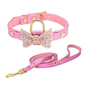 Mignon Designer Personnalisé Chien En Cuir Colliers Pour Animaux De Compagnie Plus Service De Toilettage Collier Assorti Laisse Harnais Ensemble Peigne Chiot Harnessthe