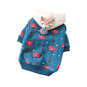 Mignon Pet Cat Dog Vêtements Manteau d'hiver Sweat à capuche chaud pour petits vêtements doux Vêtements Bouledogue français 211027