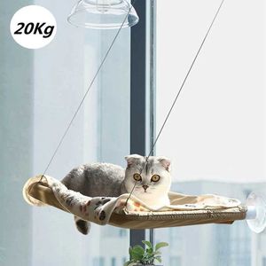 Schattige huisdier opknoping bedden lager 20 kg kat zonnige venster zetel mount huisdier kat hangmat comfortabele kattendier bed plank zitbedden 210713