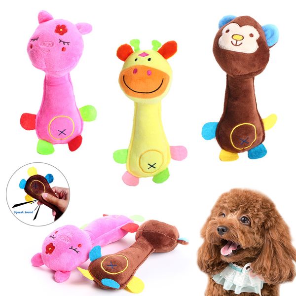 Lindo juguete de peluche para mascotas masticar cerdo sonriente mono ciervo molares limpieza de dientes animal de dibujos animados suministros para gatos juguete suministros para mascotas