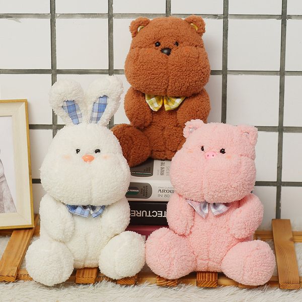 Les foulards de fleurs de poupée de lapin de compagnie mignon portent des fabricants de jouets en peluche directement fournissent des cadeaux