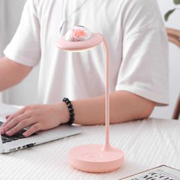 Cute Pet Space Touch Lámpara de noche pequeña Carga USB El tercer engranaje Atenuación Estudiante Dormitorio Lámpara de mesita de noche Regalo Lámpara de luna Y0910