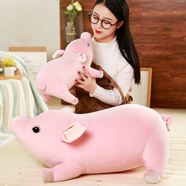 Cochon mignon, animaux en peluche doux, jouets en peluche, oreiller Kawaii pour bébé, poupée endormie, jouets en coton pour filles, pour enfants