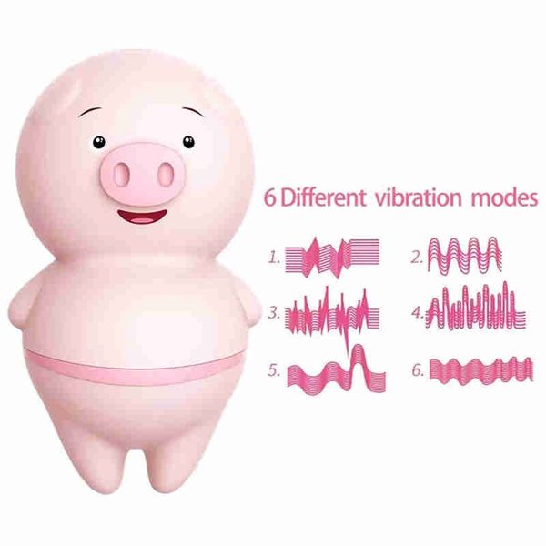 Mignon cochon langue léchant vibrateur oeufs USB charge Clitoris stimulateur 6 Modes mamelon masseur jouets sexuels pour femme femme masturbateur