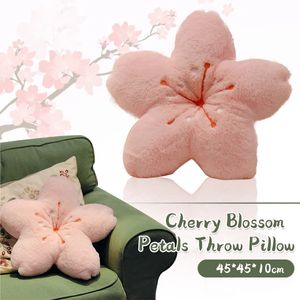 Schattig roze kersenbloemblaadje kussen Sakura-vorm fauteuil zitkussen auto kantoor slaapkamer gooien cadeau meisjes kinderkussen 240111