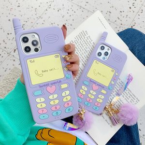 Mignon rose amour coeur étuis enfant fille cadeau coque de téléphone pour iphone 14 13 12 mini 11 Pro XS Max XR 6 7 8 Plus X SE20 couverture arrière en Silicone souple