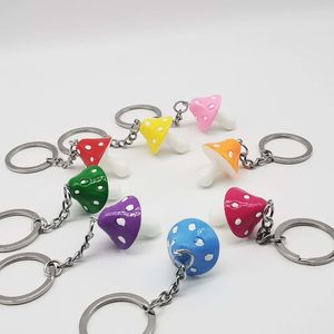 Mignon plante champignon porte-clés pour femmes dessin animé résine 8 couleur porte-clés fille enfants sac pendentif bijoux à bricoler soi-même cadeaux