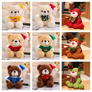 Lindo peluche Navidad bufanda oso de peluche juguete regalo de Navidad peluche Navidad ciervo juguete