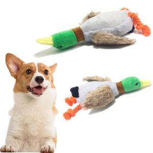 Mignon en peluche canard son Pet jouet Animal Squeak chien jouet nettoyage dent chien mâcher corde mâcher jouets pour petits chiens moyens jouet interactif