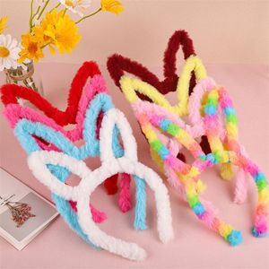 Leuke pluche hoofdbanden voor kinderen multicolor konijn oorvormige hoofdband mode haaraccessoires cartoon hoofddeksel groothandel 1 15xt d3