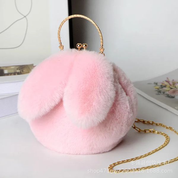 Mignon peluche lapin sacs à bandoulière pour femmes Version coréenne sacs à main et sacs à main filles oreille épaule sac de messager 240117