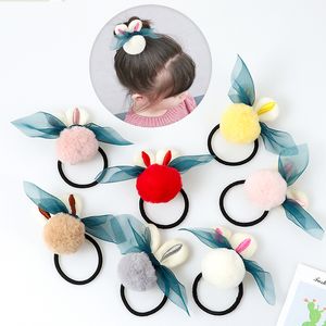 Leuke Pluche konijnenoren haarring vrouwelijke rubberen band elastische haarbanden Koreaanse hoofddeksels kinderen Accessoires ornamenten