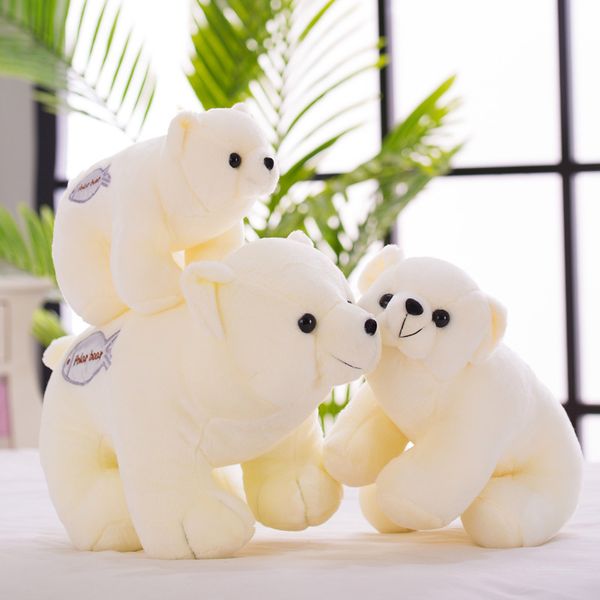 Lindo juguete de peluche Oso Polar muñeca da linda niña regalo creativo pequeño oso blanco juguete para niños