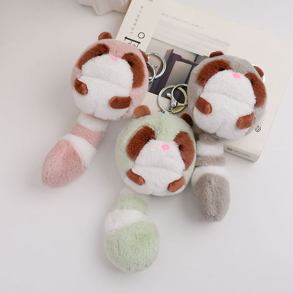 Porte-clés de sac ours Qiwei en peluche, petit pendentif raton laveur, pour Couple masculin et féminin, cadeau de poupée