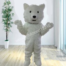 Disfraces lindos de la mascota del oso polar Traje de personaje de dibujos animados de alta calidad Traje Fiesta temática al aire libre de Halloween Adultos Vestido unisex