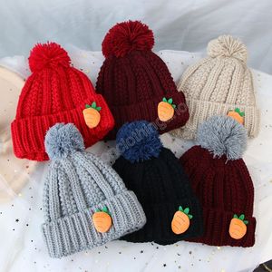 Schattige pom baby hoed herfst winter meisje jongen muts cap voor kinderen warme dikke haak pompom kinderen peuter motorkap hoeden