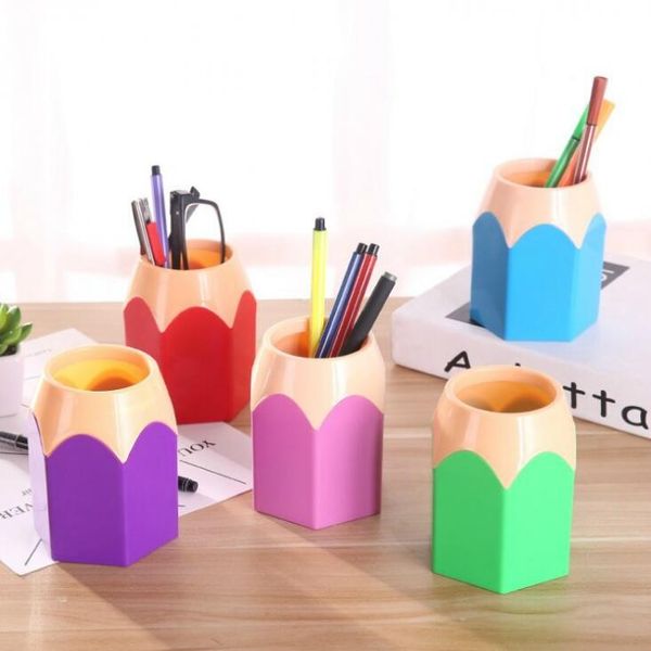 Lindo POP Creativo Portalápices Florero Caja de lápices de color Pincel de maquillaje Papelería Conjunto de escritorio Diseño ordenado Contenedor Suministros de almacenamiento de regalos LX1263