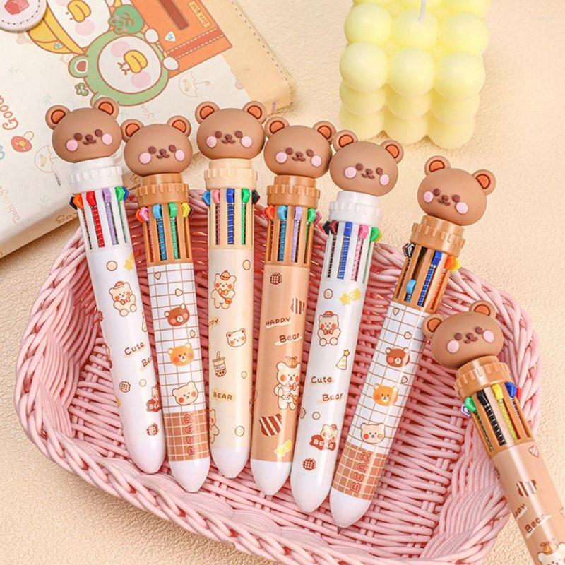 Mignon presse coloré recharge papeterie ensemble ours stylo à bille Gel stylos Rollerball