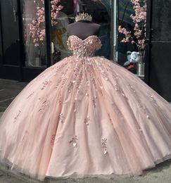 Schattige prinses quinceanera jurken prom ball jurk appliqued off schoudervestido de quinceanera glitter tuLle 15 maskerade jurk